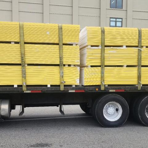 Truck loaded with pallets of insulation